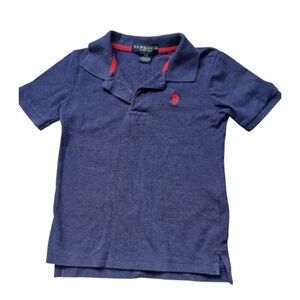 US POLO ASSN toddler polo Sz 5/6 blue 100% cotton